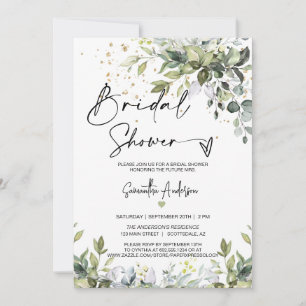 Invitación Eucalyptus deja ducha de novia QR Foto de código