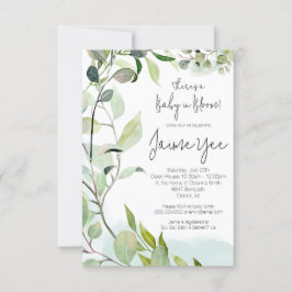 Invitación Eucalyptus Deja El Bebé En El Baby Shower En Bloom