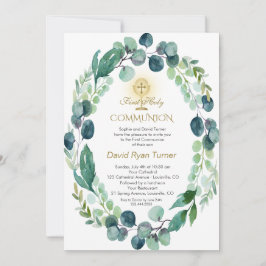 Invitación Eucalyptus deja la comunión de oro de la guerra