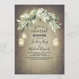 Invitación Eucalyptus deja la vegetación Rústica Cena de Ensa