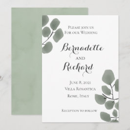 Invitación Eucalyptus deja tema