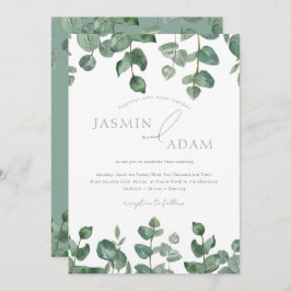 Invitación Eucalyptus deja un Boda de follaje verde sabio