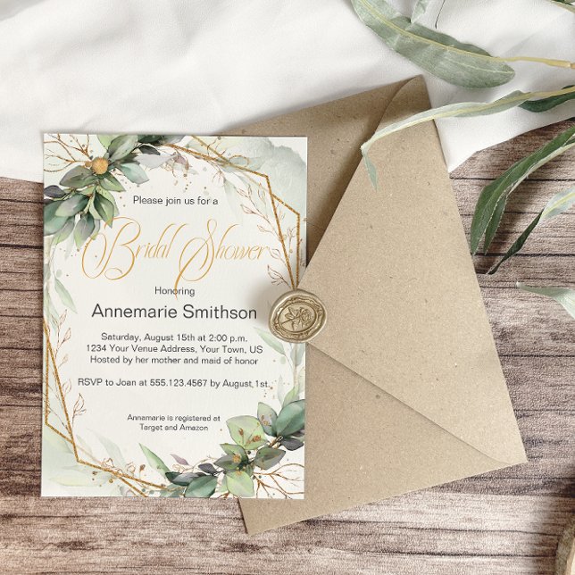 Invitación Eucalyptus deja una ducha dorada de nubes de veget (Subido por el creador)