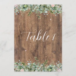 Invitación Eucalyptus Dusty Rose Table Numbers | Greenery