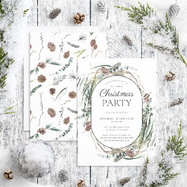 Invitación Eucalyptus Dusty Winter Navidades Fiesta