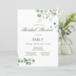 Invitación Eucalyptus editable y GreenEnergy Bridal Shower In