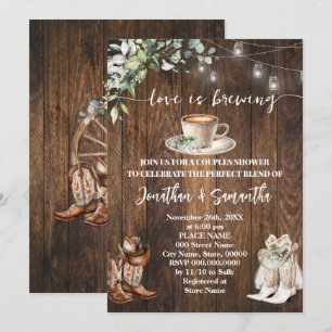 Invitación Eucalyptus El amor es la ducha de las parejas occi