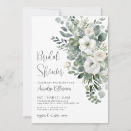 Invitación Eucalyptus Elegant Floral Bridal Shower