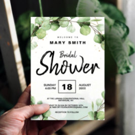 Invitación Eucalyptus Elegant Rustic Simple Bridal Shower