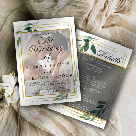 Invitación Eucalyptus Elegant Vellum Wedting