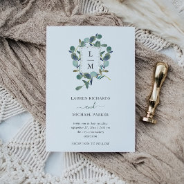 Invitación Eucalyptus Escudo | Boda acuarela