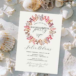 Invitación Eucalyptus Fall Leaf Wreath Bachelorette