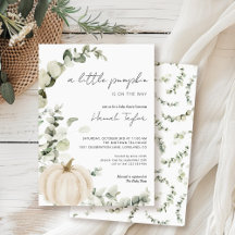 Eucalyptus Fall White Pumpkin Baby Shower