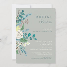 Invitación Eucalyptus floral Boho Greenery Ducha de novia