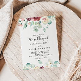 Invitación Eucalyptus Floral Contemporánea El Boda De