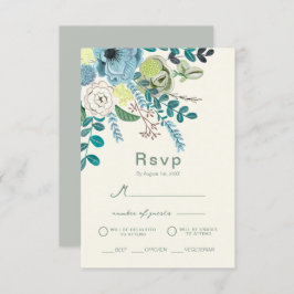 Invitación Eucalyptus floral Elegante respuesta de Boho Green