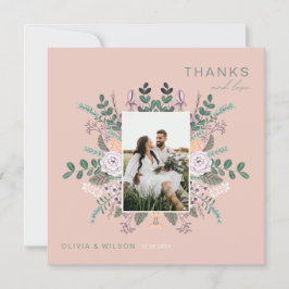Invitación Eucalyptus Floral moda boho verde gracias