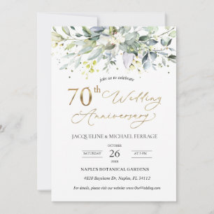Invitación Eucalyptus foliage 70º Aniversario Boda