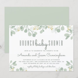 Invitación Eucalyptus Foliage Baby Shower Brunch