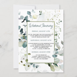 Invitación Eucalyptus Foliage Bachelorette Weekend Itinerario
