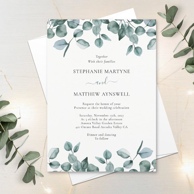Invitación Eucalyptus Foliage Boda moderno (Subido por el creador)