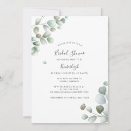 Invitación Eucalyptus Foliage Botanage Bridal Shower