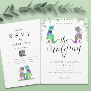 Invitación Eucalyptus Foliage Dinosaur Boda