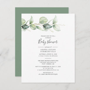 Invitación Eucalyptus Foliage Elegantes Parejas Baby Shower