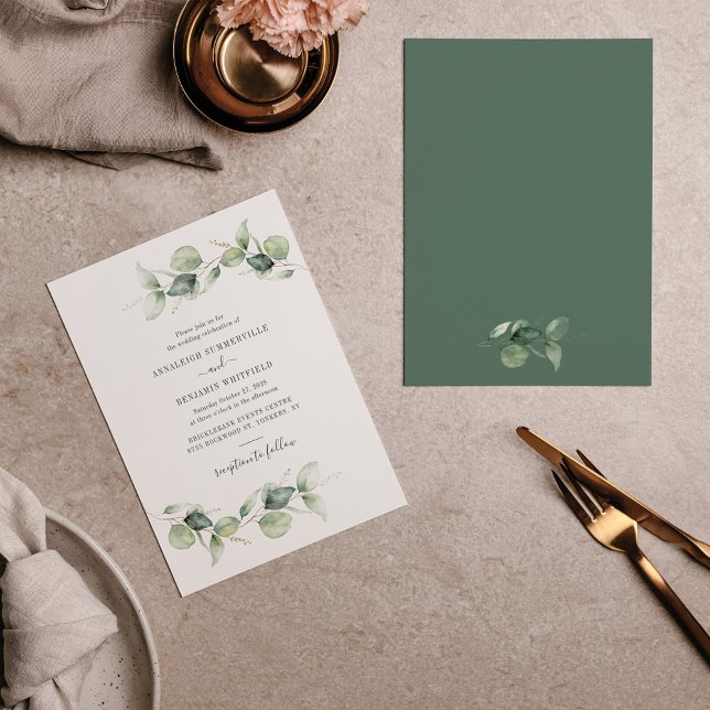 Invitación Eucalyptus Foliage Greeneration Script Moderno Bod (Subido por el creador)
