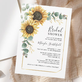 Invitación Eucalyptus Foliage Sunflower Floral Bridal Shower