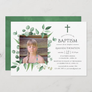 Invitación Eucalyptus Forest Greenerenereneration Baptism o C
