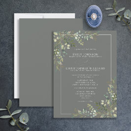 Invitación Eucalyptus formal Boda verde salvia botánica