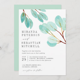 Invitación Eucalyptus Fresco Boda Botánico