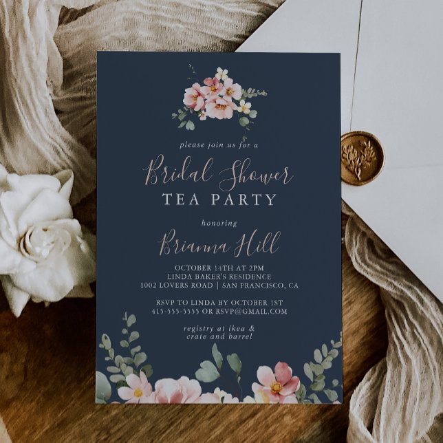 Invitación Eucalyptus Garden Floral Bridal Shower Tea Fiesta (Subido por el creador)