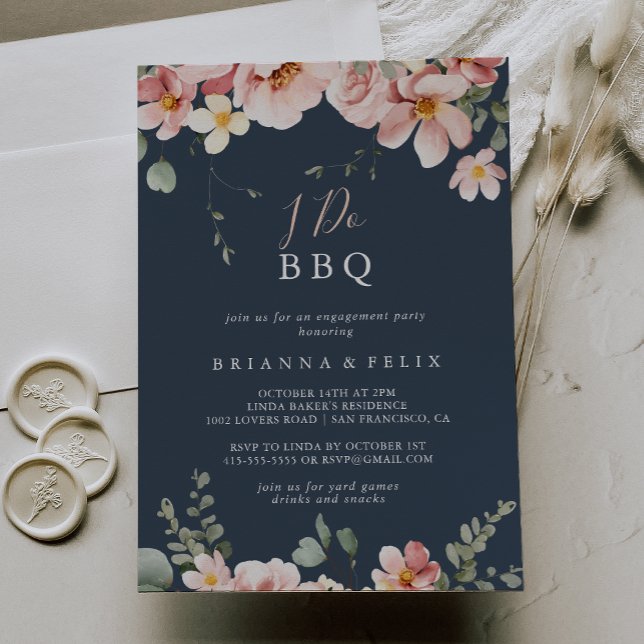Invitación Eucalyptus Garden Floral I Do BBQ Engagement Party (Subido por el creador)