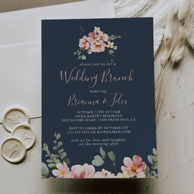 Invitación Eucalyptus Garden Rosa Boda Floral Brunch (Subido por el creador)