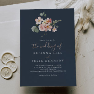 Invitación Eucalyptus Garden Rosa Floral El Boda De