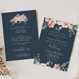 Invitación Eucalyptus Garden Rosa Frente Floral y Boda poster