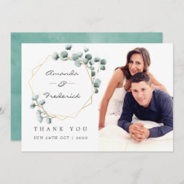 Invitación Eucalyptus Geometric Boda Gracias foto