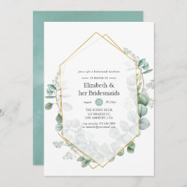 Invitación Eucalyptus Geometric Bridesmaids Luncheon