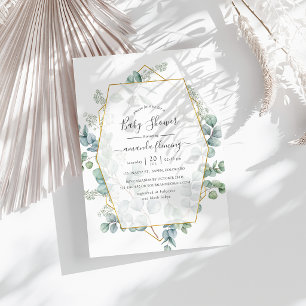 Invitación Eucalyptus Geométrico Baby Shower