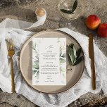 Invitación Eucalyptus Glow Gold GreenerenerMenu 2<br><div class="desc">Haga que sus huéspedes se entusiasmen y vean las opciones gastronómicas que tiene con su menú Eucalyptus Glow Gold Greenery.</div>