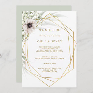 Invitación Eucalyptus Gold Geometric Seguimos Jurando Renovac