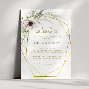 Invitación Eucalyptus Gold Geometric Vamos a celebrar
