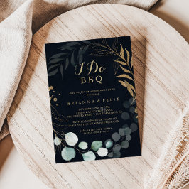 Invitación Eucalyptus Gold I Do BBQ Blue Engagement Party