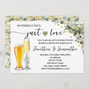 Invitación Eucalyptus Gold Nada Fancy Just Love Elopement