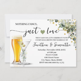 Invitación Eucalyptus Gold Nada Fancy Just Love Elopement