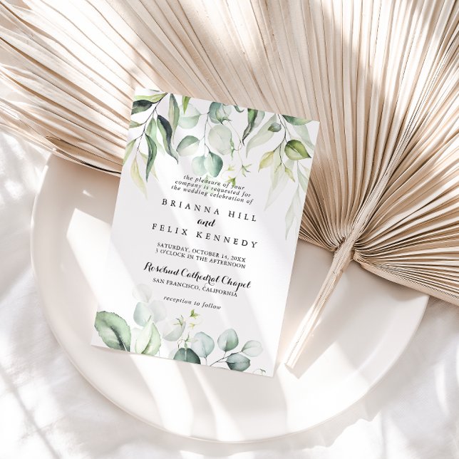 Invitación Eucalyptus Green Boda Tradicional (Subido por el creador)