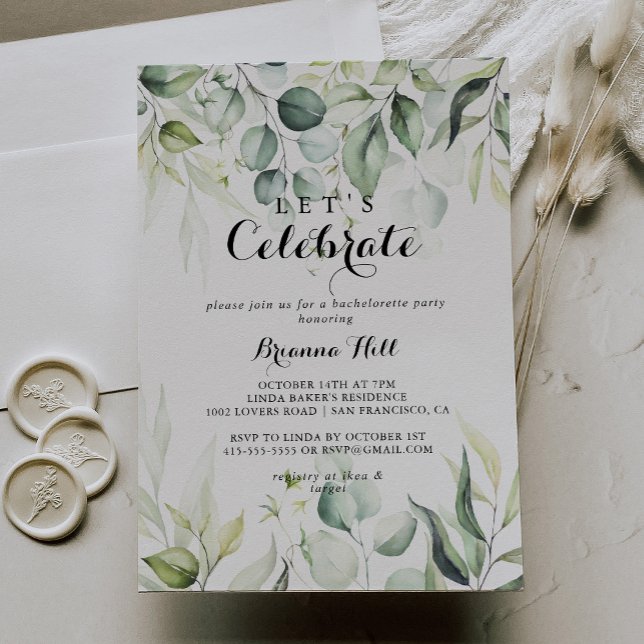 Invitación Eucalyptus Green Celebremos Fiesta (Subido por el creador)