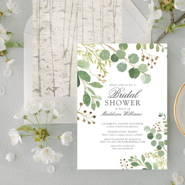 Invitación Eucalyptus Green deja una ducha natural rusa (Subido por el creador)